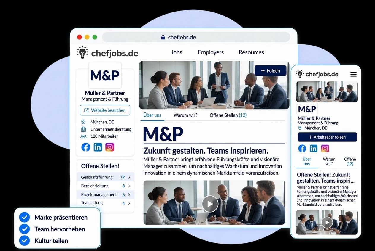 Zeigen Sie, warum Führungskräfte bei Ihnen arbeiten sollten